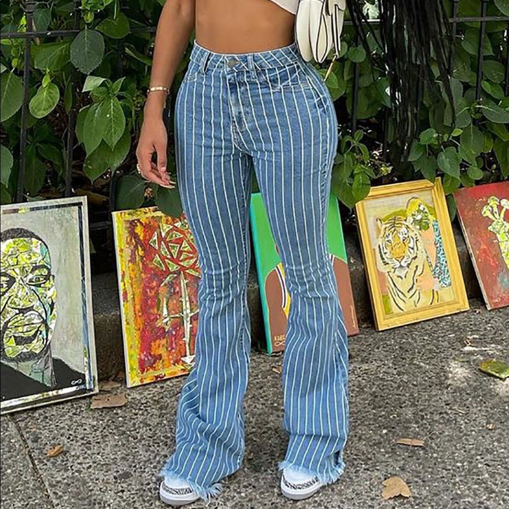 Striped FN Bell Bottoms 🤍
